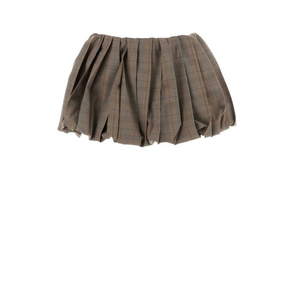 Miu Miu Women Embroidered Wool Mini Skirt